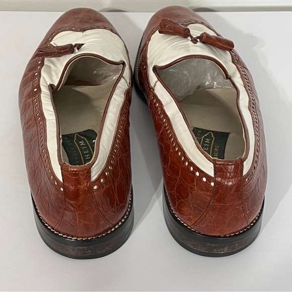 Florsheim Brown White Croc Print Leather Oxfords main image 2